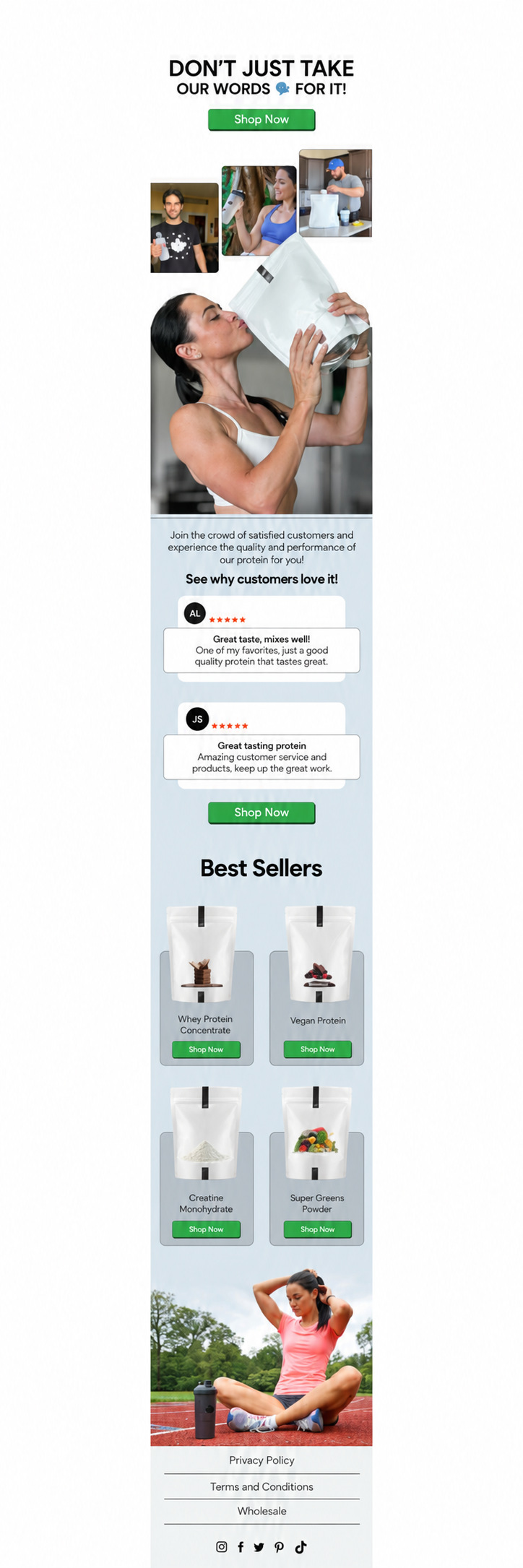 Wellness product campaign — anonymized MailBench portfolio design