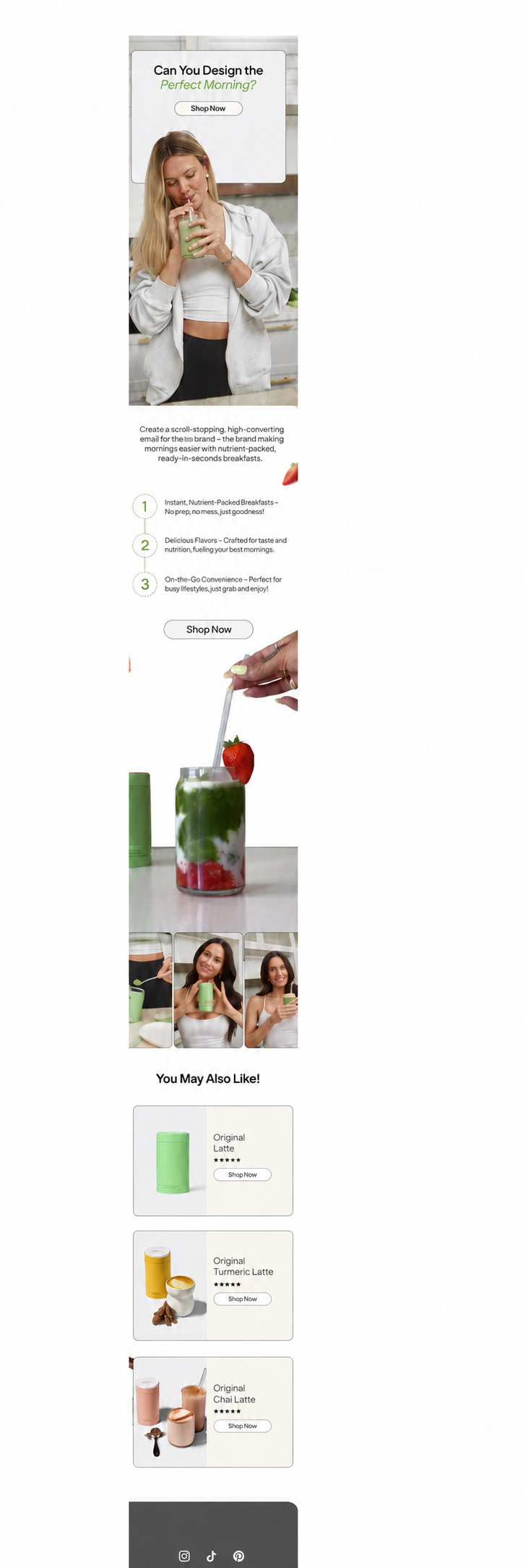 Wellness product education — anonymized MailBench portfolio design
